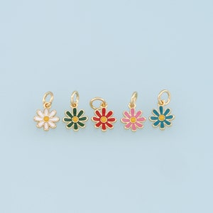Ciondoli con margherita in oro, pendente con margherita in oro 18 carati, collana con bracciale con ciondoli a margherita per fornitura di gioielli fai-da-te