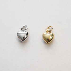 Gold Heart Charms,18K Gold Filled Heart Pendant,Tiny Heart Charm Bracelet Necklace for DIY Jewelry Making Supply