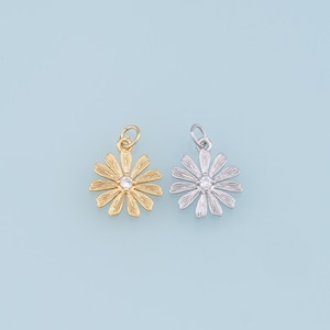 Ciondoli con margherita in oro, pendente con margherita in oro 18 carati, collana con bracciale con ciondoli a margherita per fornitura di gioielli fai-da-te