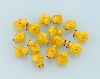Glass Duck Beads,Yellow Duck Bead,Lampwork Yellow Duck Beads for DIY Jewelry Making Supply