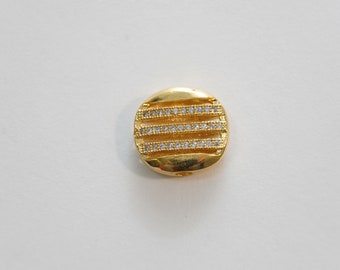 Gold Flat Round Beads Charms,18K Gold Filled Round spacer beads Bracelet Necklace for DIY Jewelry Making Supply