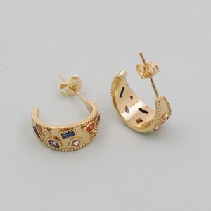 1pair 14K Gold Filled Thick Hoops Earrings,Gold Earrings,Dainty Hoops Huggie,Gold Huggies Hoop Earrings