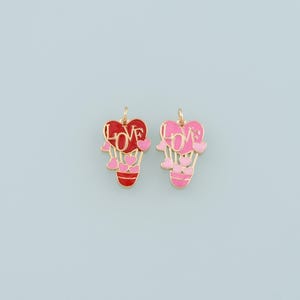 18K Gold Filled Love Hot air balloon Pendant,Enamel Hot air balloon Charm Bracelet Necklace for DIY Jewelry Making Supply