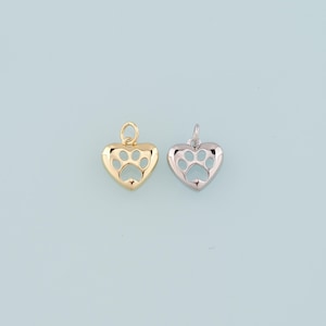 18 kt gold filled hartvormige poothanger, sierlijke poot bedelarmband ketting voor het maken van sieraden!