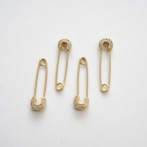 18K goud gevulde veiligheidsspeld charme voor DIY ketting sieraden maken