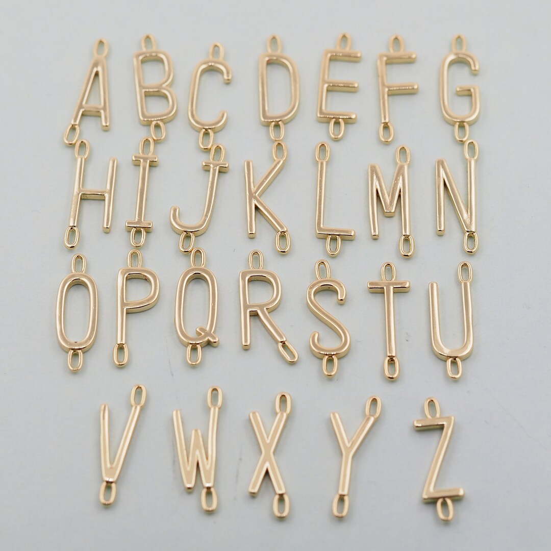 Gold Thread Letters Gold Letter Charms,18k Gold Filled Letter Pendant,perforation Initial ...