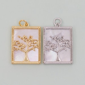 Gold tree of life Charms,18K Gold Filled tree of life Pendant,Tree Charm Bracelet Necklace for DIY Jewelry Making Supply
