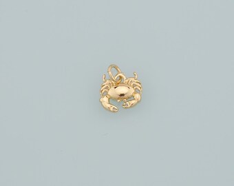 Gold Marine Life Charms,18K Gold Filled Crab Pendant,Crab Charms Bracelet Necklace for DIY Jewelry Making Supply