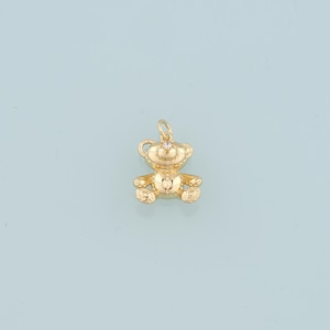 18K Gold Filled Bear Pendant,CZ Bear Charm Bracelet Necklace for DIY Jewelry Making Supply