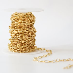 Catena ovale in oro, catena rettangolare riempita in oro 18K per collana, bracciale, fornitura per la creazione di gioielli fai da te