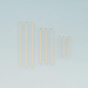 100 Stück 18K Gold gefüllte Flachkopfstifte für die DIY-Schmuckherstellung
