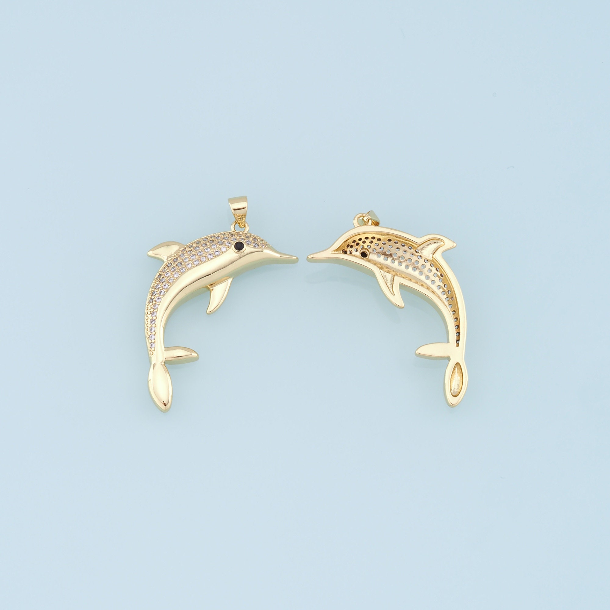 ゴールドドルフィンチャーム、18Kゴールドフィルドルフィンペンダント