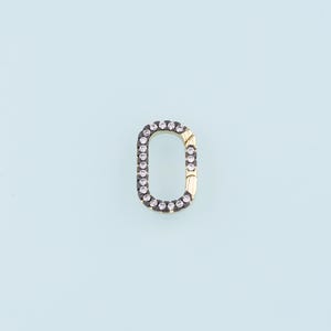 18K Gold Filled Oval Carabiner Clasp,Carabiner Lock Connector,Spring Push Gate for DIY Jewelry Clasp Finding Necklace Bracelet