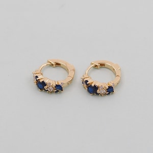 1pair 14K Gold Filled CZ Hoops Earrings,Gold Earrings,Dainty Hoops Huggie,Gold Huggies Hoop Earrings