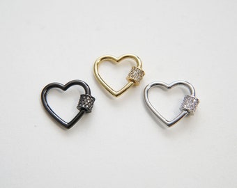 18K Gold Filled Heart Carabiner Clasp,Buckle Clasp,Carabiner Screw Clasp,Turnbuckle,for DIY Jewelry