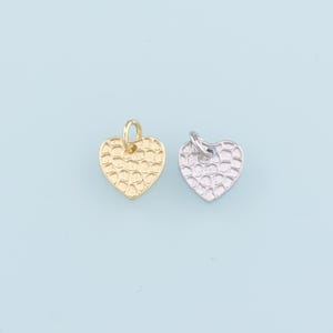 18K Gold Filled Heart Pendant,Heart Charm Bracelet Necklace for DIY Jewelry Making Supply