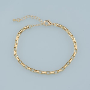 Catena regolabile in oro, bracciale ovale riempito in oro 18 carati, braccialetti semilavorati, braccialetti per la creazione di gioielli