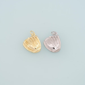 Pingente de luva de beisebol com enchimento de ouro 18K, colar de pulseira com pingente de beisebol para fabricação de joias faça você mesmo