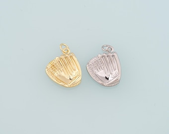 18K Gold Filled Baseball Glove Pendant,Baseball Charm Bracelet Necklace for DIY Jewelry Making Supply