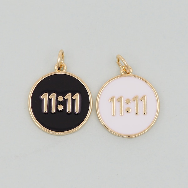 Gold 11:11 Charms,18K Gold Filled angel numbers Pendant,angel numbers Charm Bracelet Necklace for DIY Jewelry Making Supply