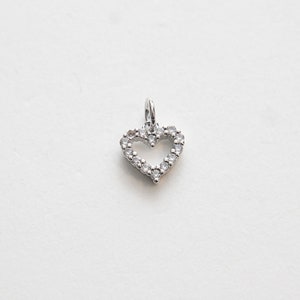 Seize The Day Sterling Silver Charm - Pave Heart Bracelet Charm With Cubic Zirconia For Women - View #7