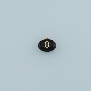 18K Gold Filled Oval Pendant,Natural Stone Charm Bracelet Necklace for DIY Jewelry Making Supply