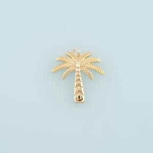 Gold Palm Tree Charms,18K Gold Filled Palm tree Pendant,Coconut tree Charm Bracelet Necklace for DIY Jewelry Making Supply