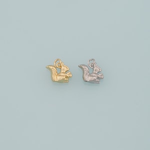 18K Gold Filled Squirrel Pendant,Dainty Animal Charm Bracelet Necklace for DIY Jewelry Making Supply