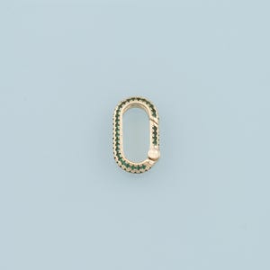 18K Gold Filled Oval Carabiner Clasp,Carabiner Lock Connector,Spring Push Gate for DIY Jewelry Clasp Finding Necklace Bracelet