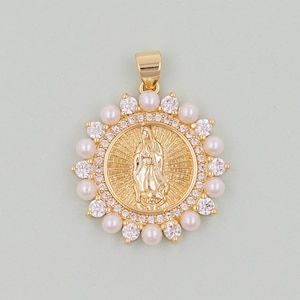 Gold virgin mary Charms,18K Gold Filled virgin mary Pendant,virgin mary Charm Bracelet Necklace for DIY Jewelry Making Supply