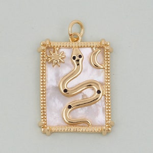 Gold Tarot Charms,18K Gold Fille Tarot Pendant,Tarot Charm Bracelet Necklace for DIY Jewelry Making Supply
