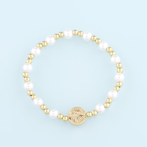 Catena di perline d'oro, bracciale Benedict di perle riempito d'oro 18K, braccialetti semilavorati, braccialetti per la creazione di gioielli