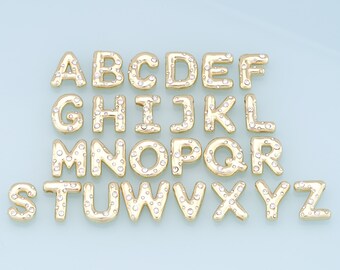 Gold letter Charms,18K Gold Filled letter Pendant,initial Charm Bracelet Necklace for DIY Jewelry Making Supply
