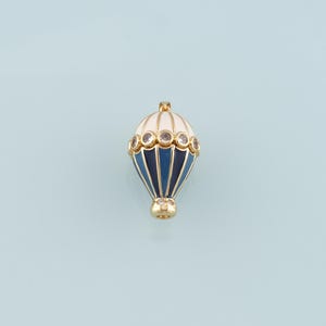 18K Gold Filled Hot air balloon Pendant,Enamel Hot air balloon Charm Bracelet Necklace for DIY Jewelry Making Supply