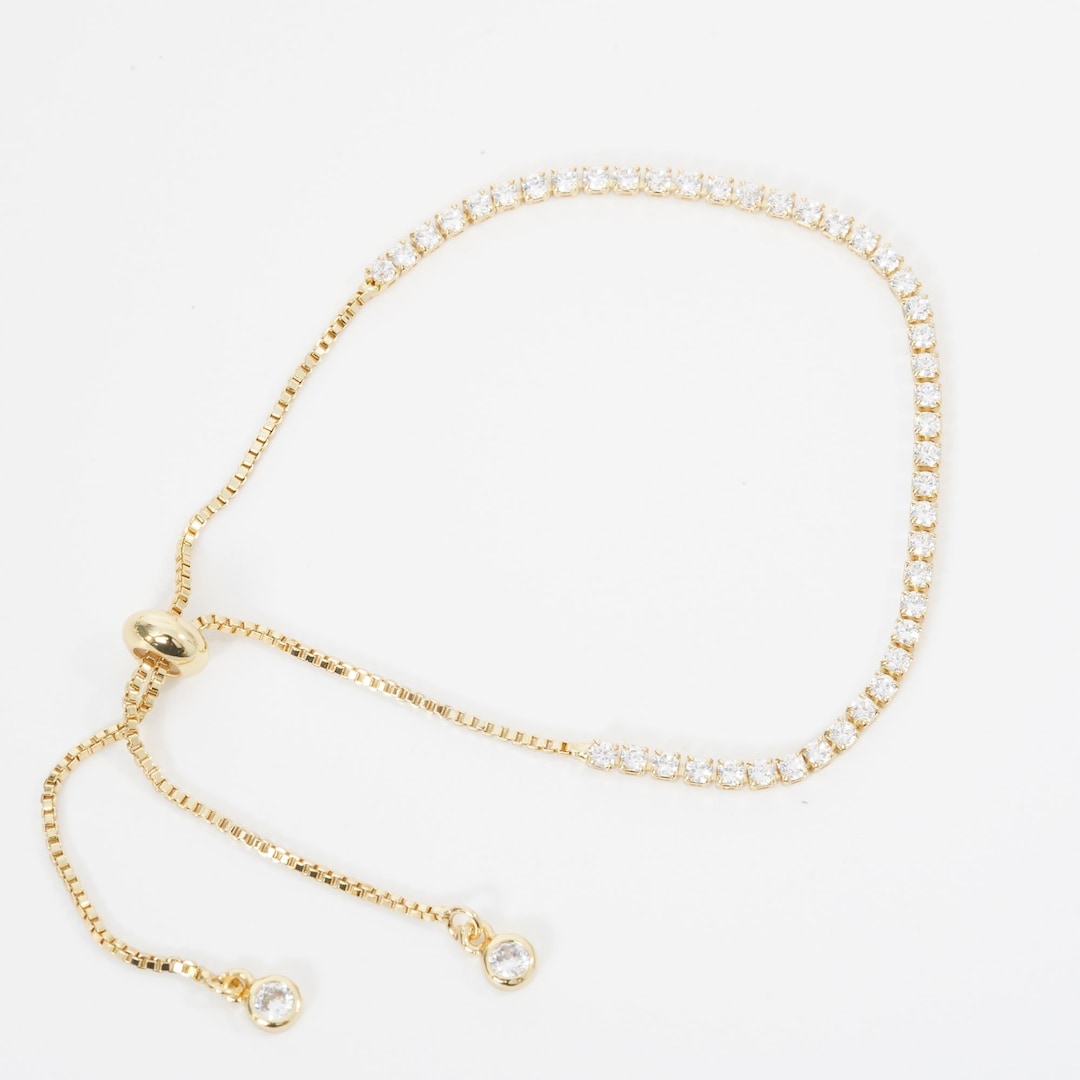 Gold Adjustable Chain,18k Gold Filled Slider Bracelet,halffinished