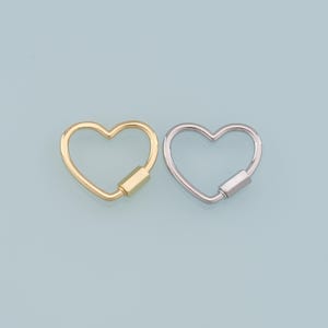 18K Gold Filled Heart Carabiner Clasp,Buckle Clasp,Carabiner Screw Clasp,Turnbuckle,for DIY Jewelry