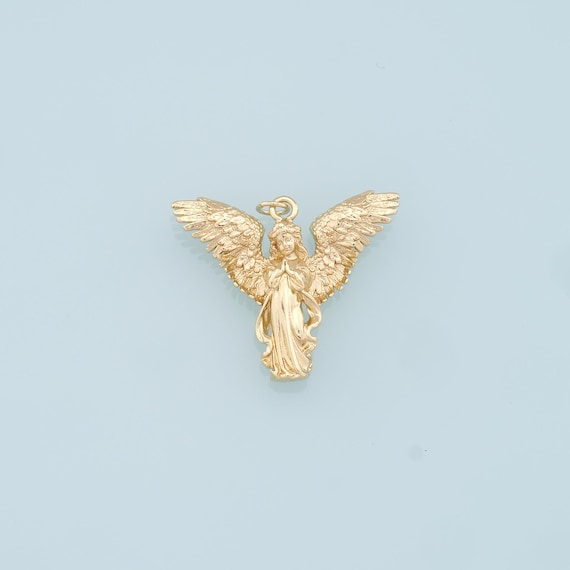 Gold Angel Charms,18K Gold Filled Angel Pendant,Angel Charm Bracelet Necklace for DIY Jewelry Making Supply