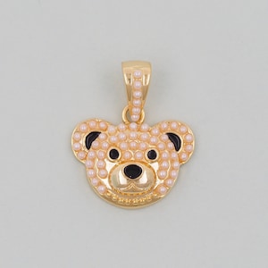 Gold Bear Charms,18K Gold Filled Bear Pendant,cute Bear Charm Bracelet Necklace for DIY Jewelry Making Supply