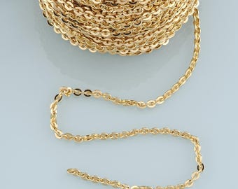 Gold Oval Kette, 18K Gold Füllte Oval Kette für Halskette Armband DIY Schmuckherstellung Versorgung