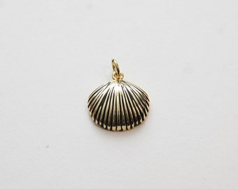 Gold Shell Charms,18k Gold Filled Conch Shell Pendant,conch Shell Charm ...