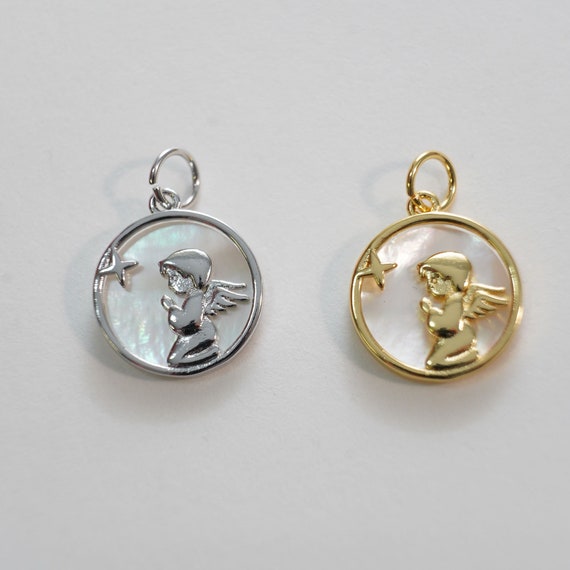 Gold angel charms for necklace best sale