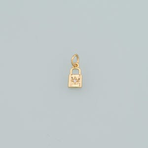 Gold Key Lock Charms,18K Gold Filled Lock Pendant,CZ Micro Pave Lock Charm Bracelet Necklace for DIY Jewelry Making Supply