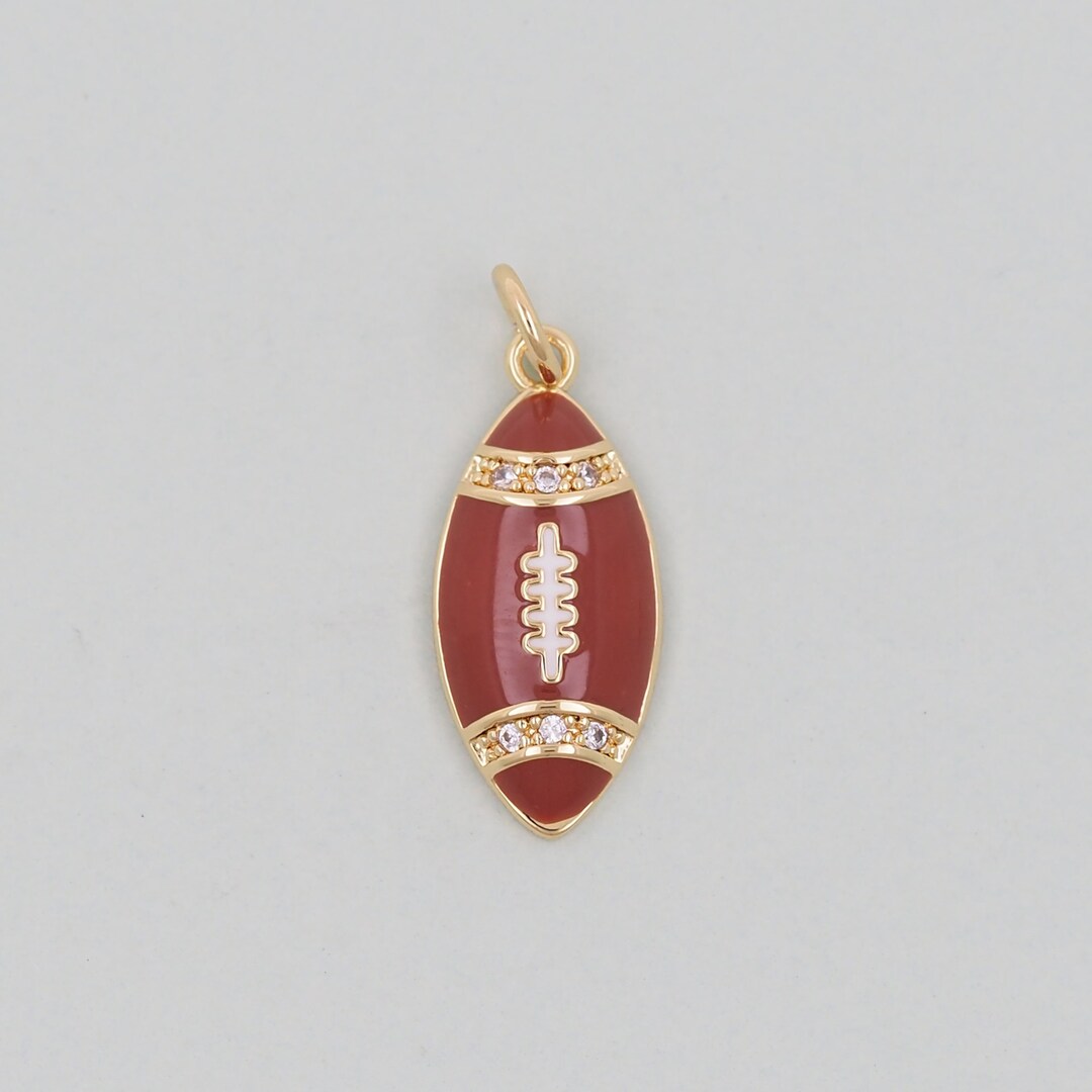 Gold Football Charms,18k Gold Filled Football Pendant,football Charm