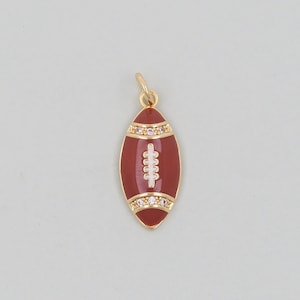 Gold football Charms,18K Gold Filled football Pendant,football Charm Bracelet Necklace for DIY Jewelry Making Supply