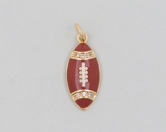 Gold football Charms,18K Gold Filled football Pendant,football Charm Bracelet Necklace for DIY Jewelry Making Supply