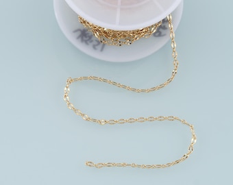 Gold Oval Kette, 18K Gold Füllte Oval Kette für Halskette Armband DIY Schmuckherstellung Versorgung 2,5 x 4 mm