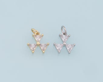 Gold Triangle Charms,18K Gold Filled Triangle Pendant,Crystal Triangle Charm Bracelet Necklace for DIY Jewelry Making Supply