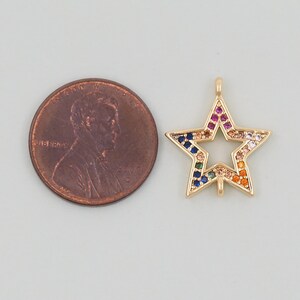 Gold Dipped CZ Pave Star Pendant Necklace