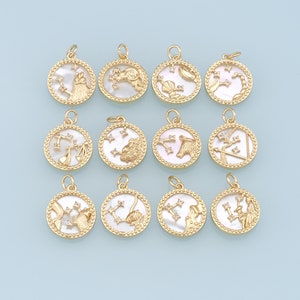 18K Gold Filled Zodiac Constellation Charms,Zodiac Symbol,Horoscope Charm,Gold Astrological Zodiac Sign Minimalist Jewelry
