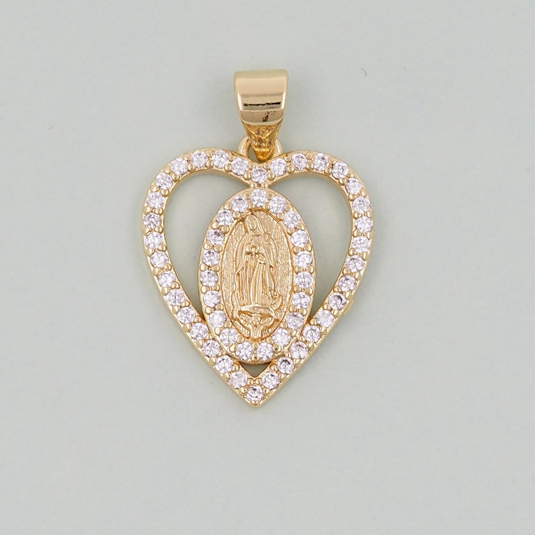 Gold Our Lady of Guadalupe Charms,18k Gold Filled Virgin Mary Pendant ...